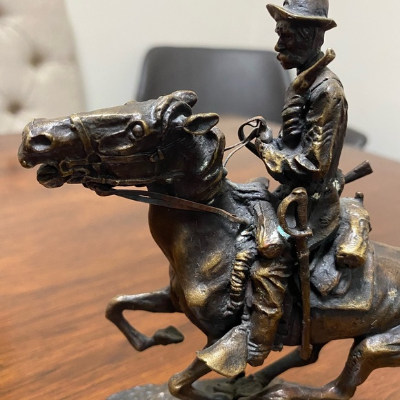 Trooper of the Plains by Frederic Remington Pure Bronze Collectible Sculpture - Picture 3 of 12